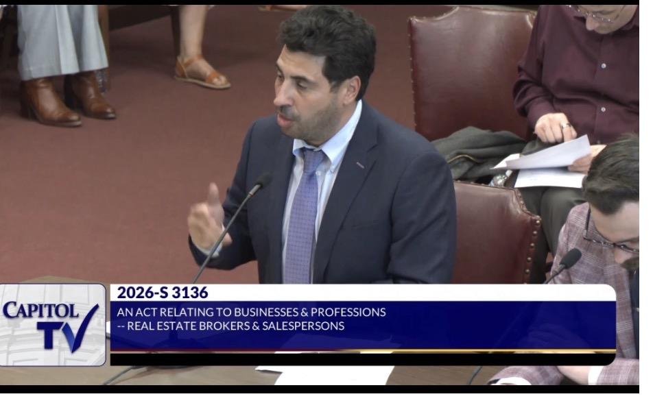 Michael "Lou" Riley testifying before the Rhode Island Senate on 2026-S 3136, legislation relating to real estate brokers and salespersons